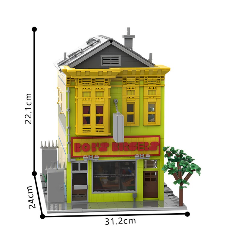GOBRICKS MOC 186048 Bob's Burgers house - YWOBB