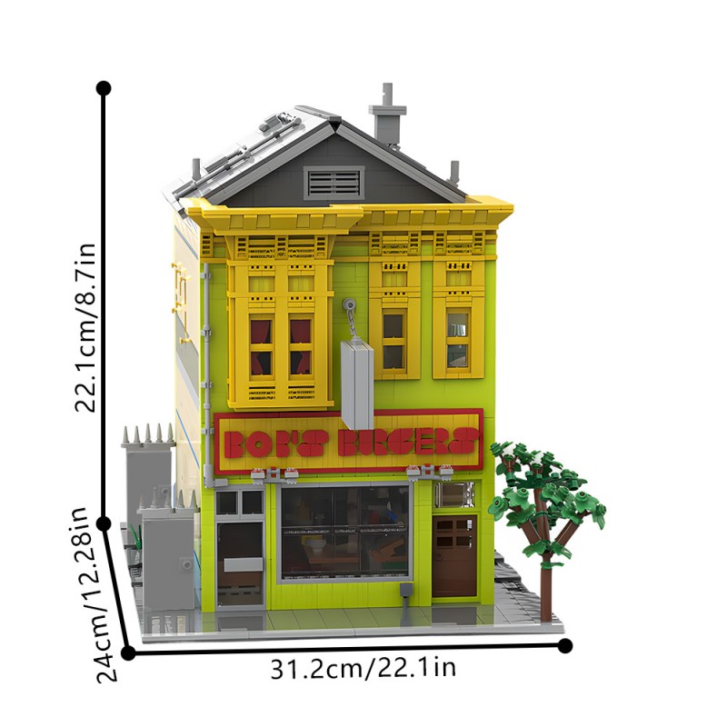 GOBRICKS MOC 186048 Bob's Burgers house - YWOBB