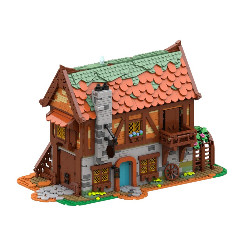 GOBRICKS MOC 189669 Medieval Joiner's Workshop - YWOBB