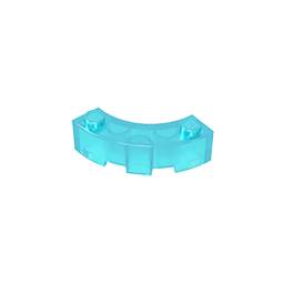 GOBRICKS GDS-90510 Brick Round Corner 3 x 3 Macaroni with 2 Studs - YWOBB