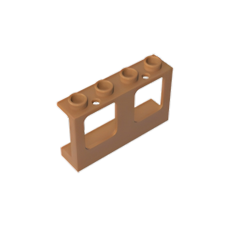 GOBRICKS GDS-90442 Window 1 x 4 x 2 Plane Single Top Hole and Double Bottom Holes for Glass - YWOBB