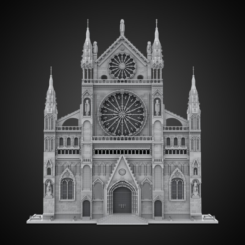 GOBRICKS MOC 199891 Gothic Cathedral Facade - YWOBB