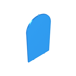GOBRICKS GDS-90450 Glass for Door Frame 1 x 6 x 7 Arched with Notches and Rounded Pillars - YWOBB