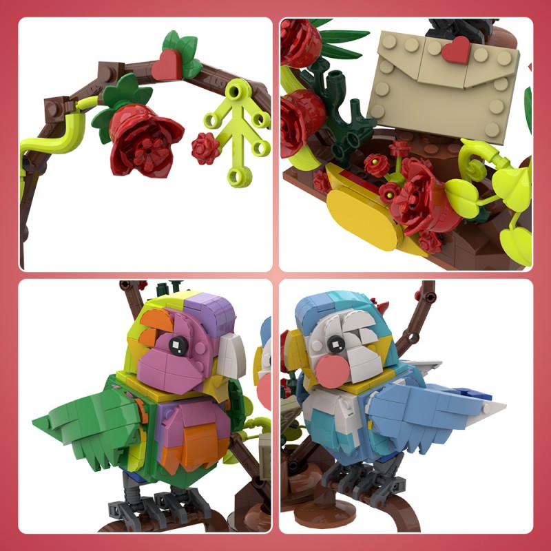 GOBRICKS MOC A1751 Lovebirds - YWOBB