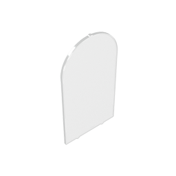 GOBRICKS GDS-90450 Glass for Door Frame 1 x 6 x 7 Arched with Notches and Rounded Pillars - YWOBB