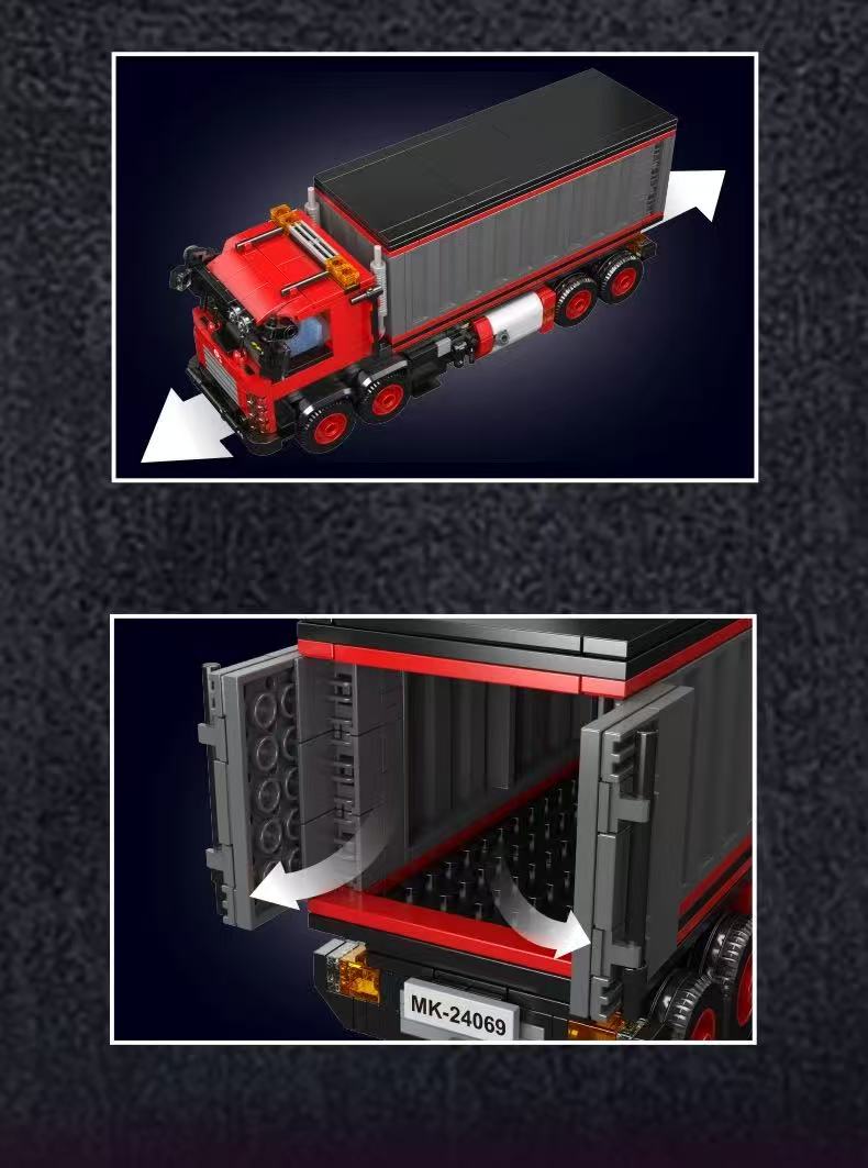 Mould King 24069 Red Container Truck - YWOBB