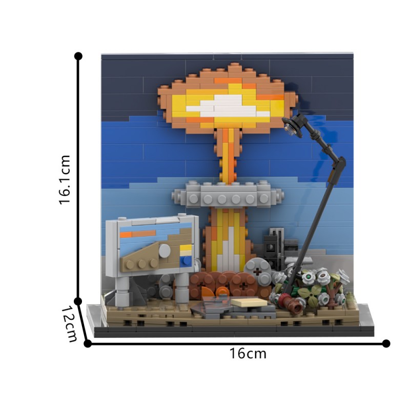 GOBRICKS MOC 193637 Fallout Nuclear Blast Diorama - YWOBB