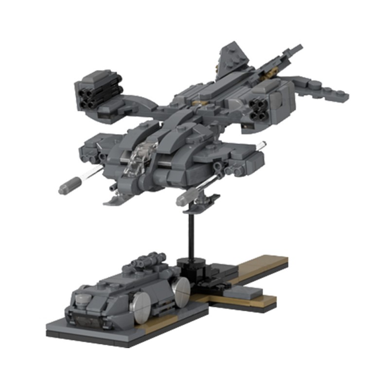 GOBRICKS MOC 201904 Micro Size UD-4L Cheyenne Dropship(Landing position)with Nano M577 APC - YWOBB