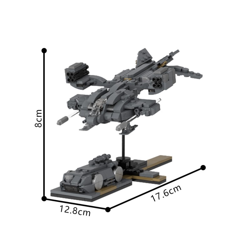 GOBRICKS MOC 201904 Micro Size UD-4L Cheyenne Dropship(Landing position)with Nano M577 APC - YWOBB