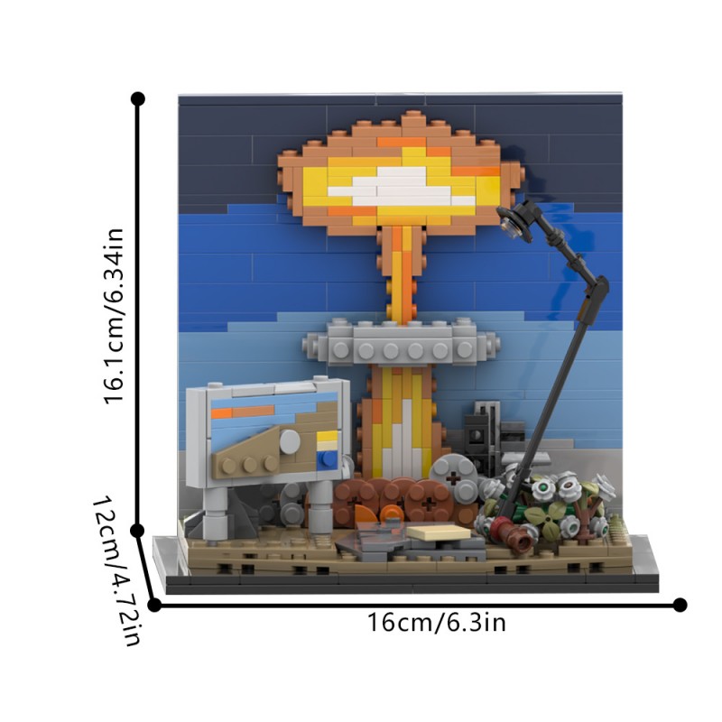 GOBRICKS MOC 193637 Fallout Nuclear Blast Diorama - YWOBB