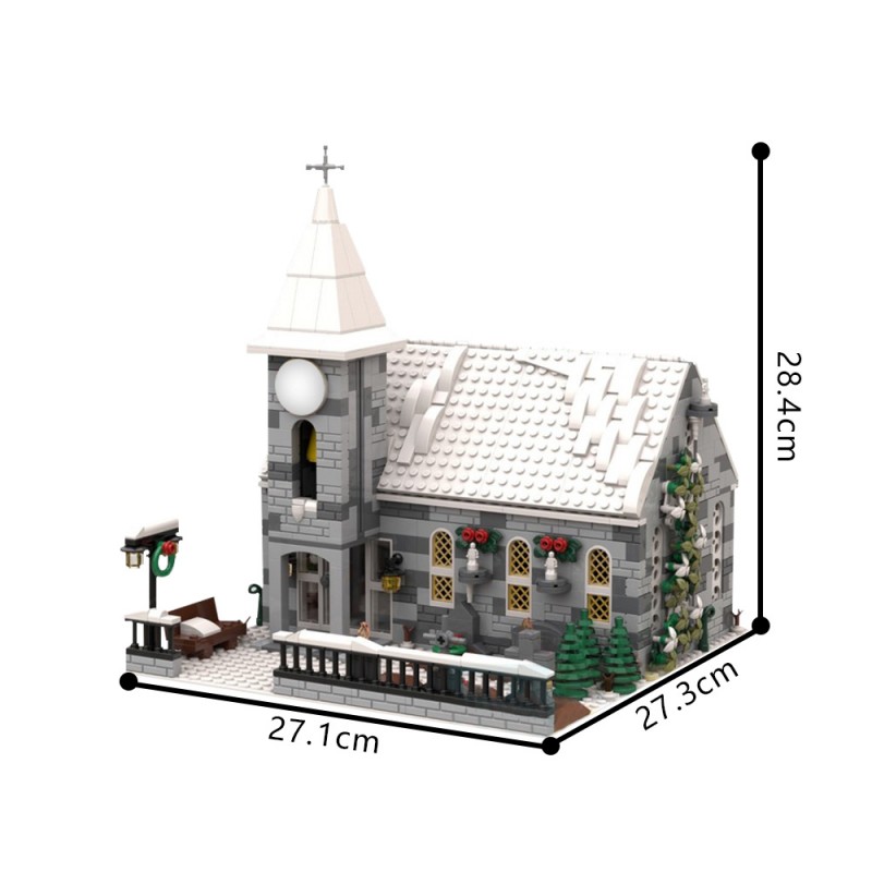 GOBRICKS MOC 199733 Winter Village Church - YWOBB