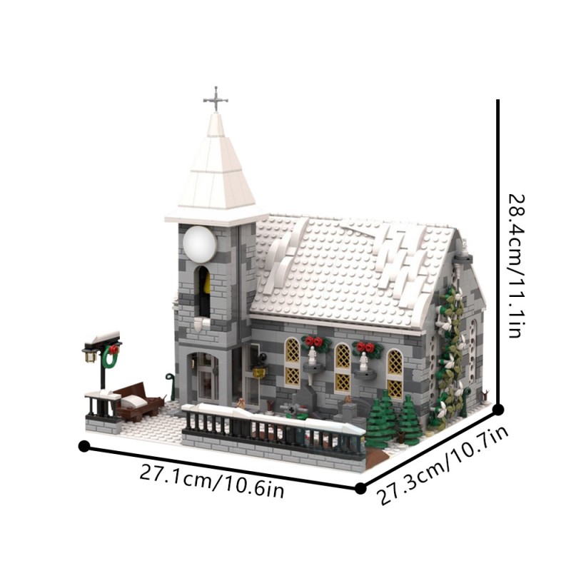 GOBRICKS MOC 199733 Winter Village Church - YWOBB