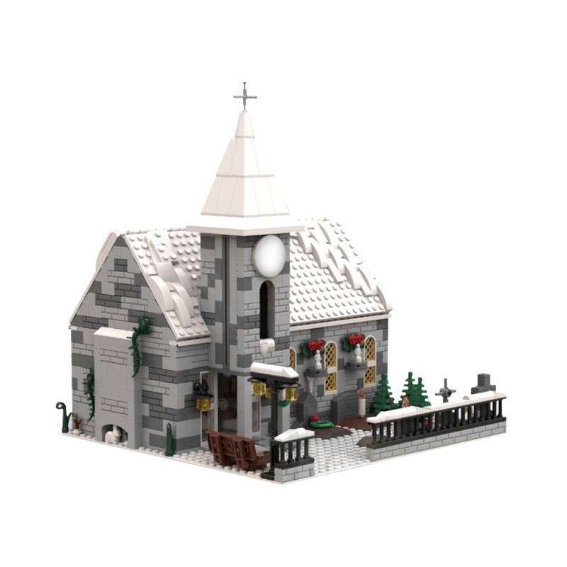GOBRICKS MOC 199733 Winter Village Church - YWOBB