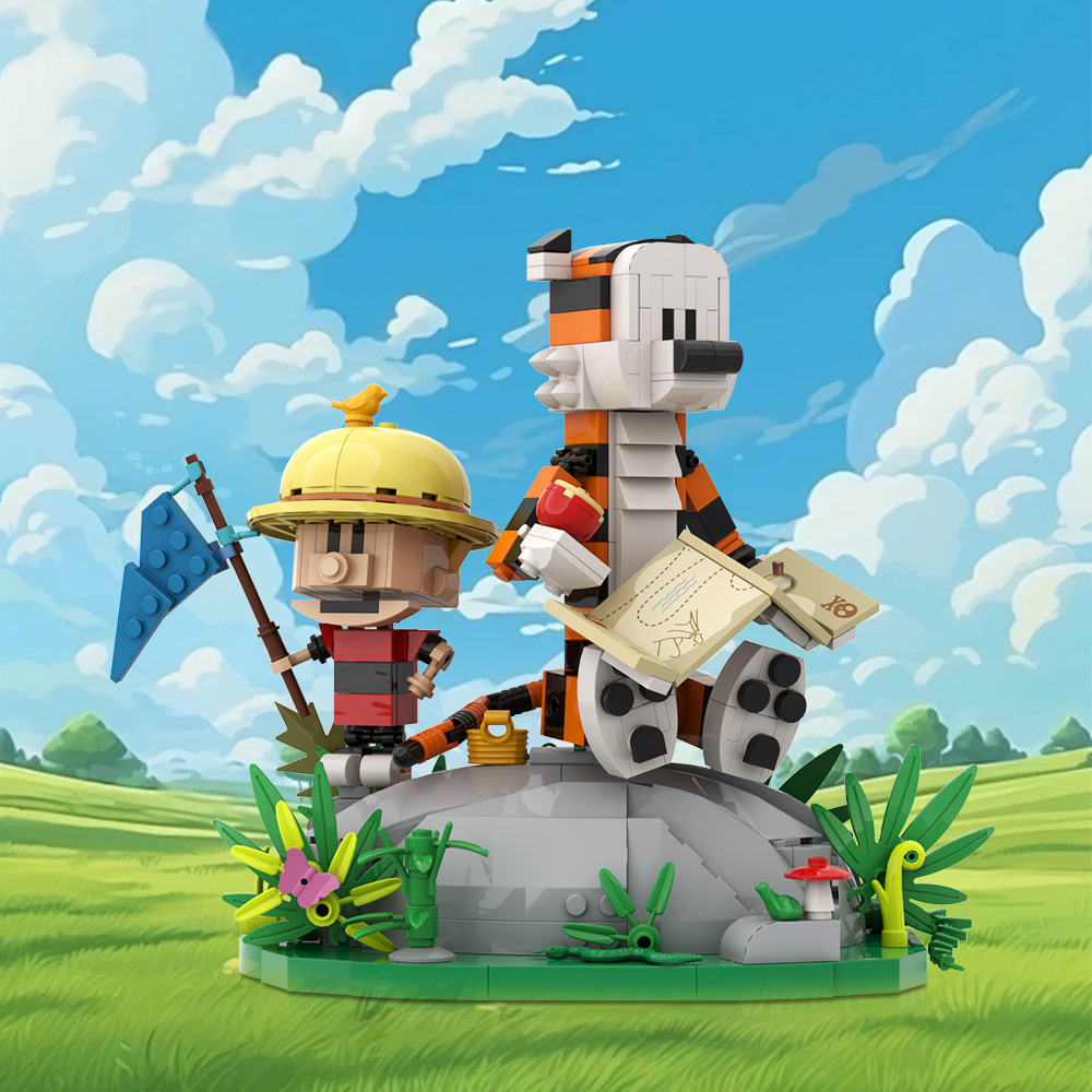 GOBRICKS MOC A1794 Calvin and Hobbes - YWOBB