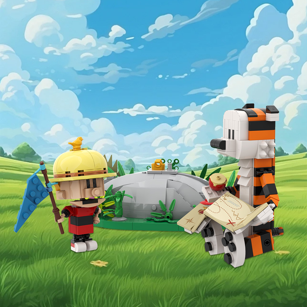 GOBRICKS MOC A1794 Calvin and Hobbes - YWOBB