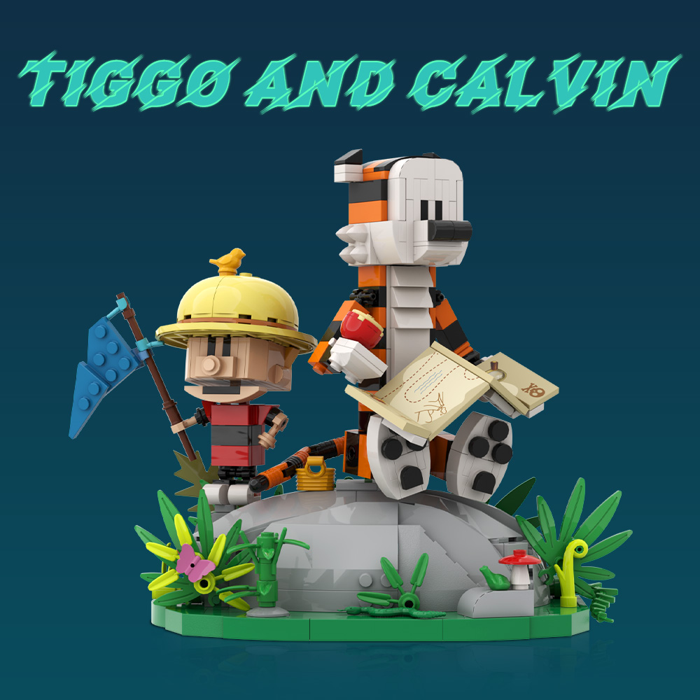 GOBRICKS MOC A1794 Calvin and Hobbes - YWOBB