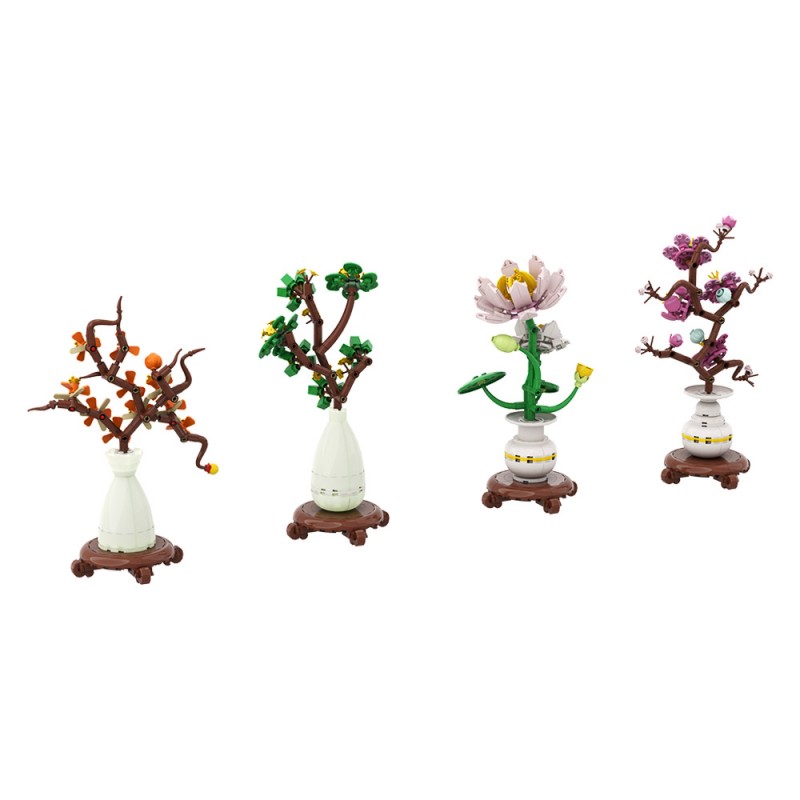 GOBRICKS MOC A1796 Flower pot - YWOBB