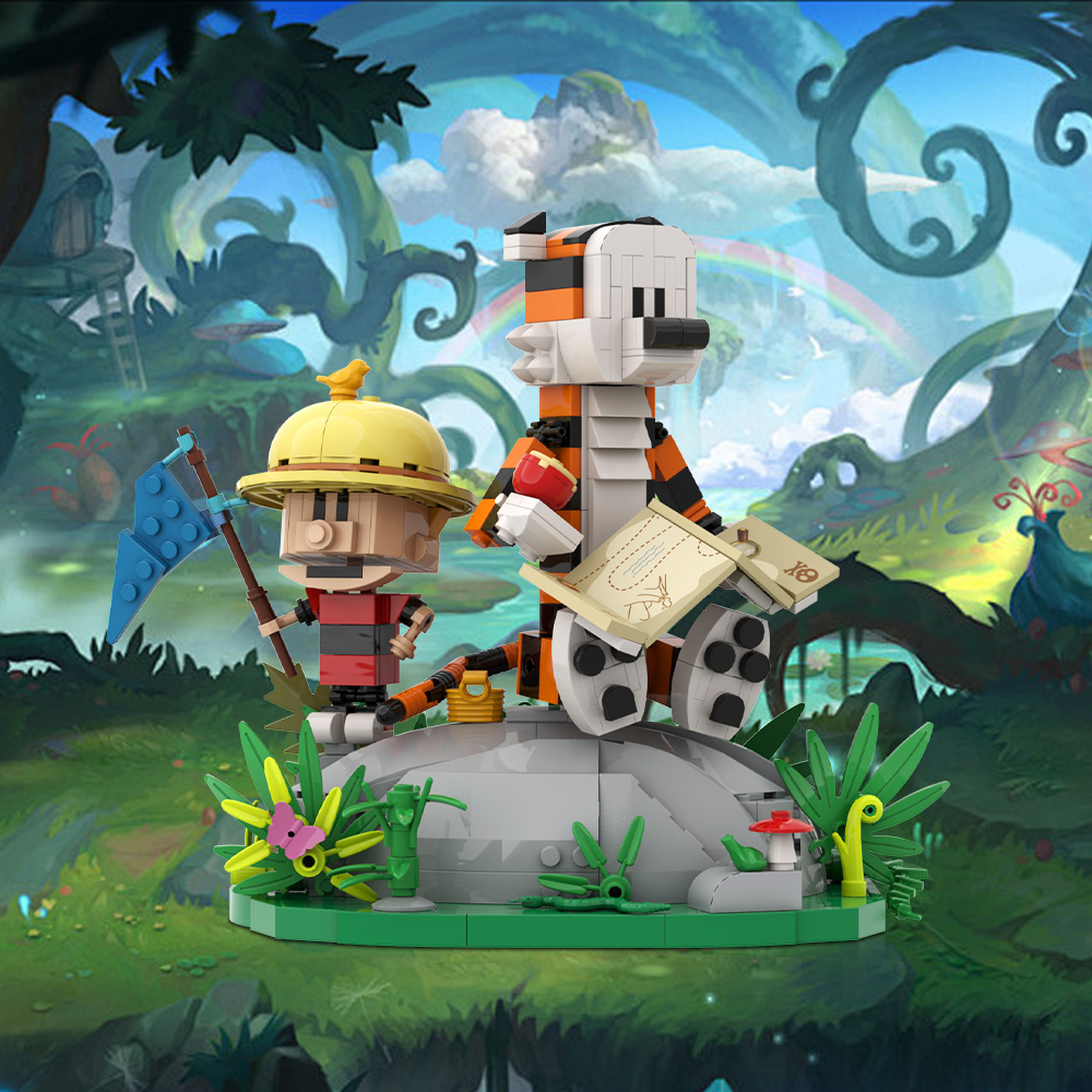 GOBRICKS MOC A1794 Calvin and Hobbes - YWOBB