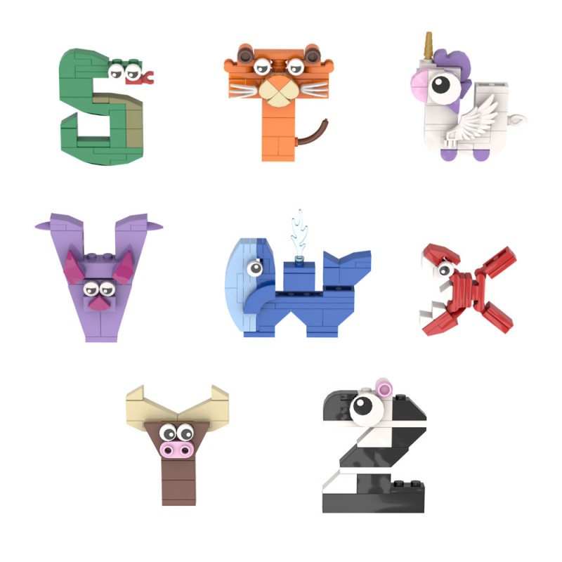 GOBRICKS MOC A0632 Series of letters - animal letters - YWOBB
