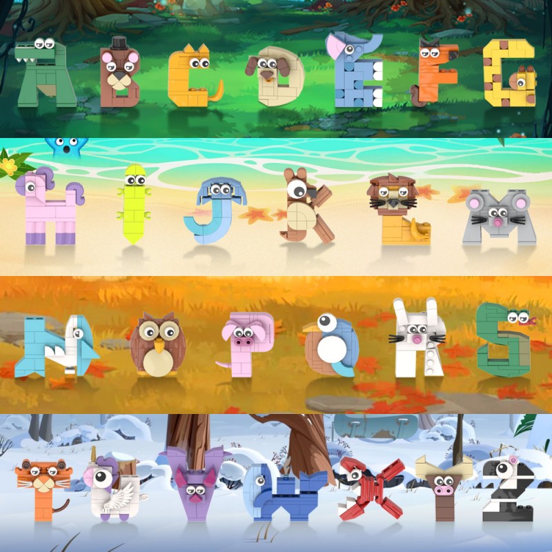 GOBRICKS MOC A0632 Series of letters - animal letters - YWOBB