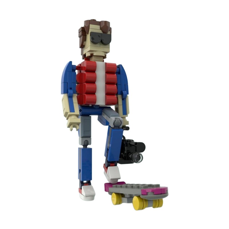GOBRICKS MOC A1745 Marty McFly with skate and camera - Back to the future - YWOBB