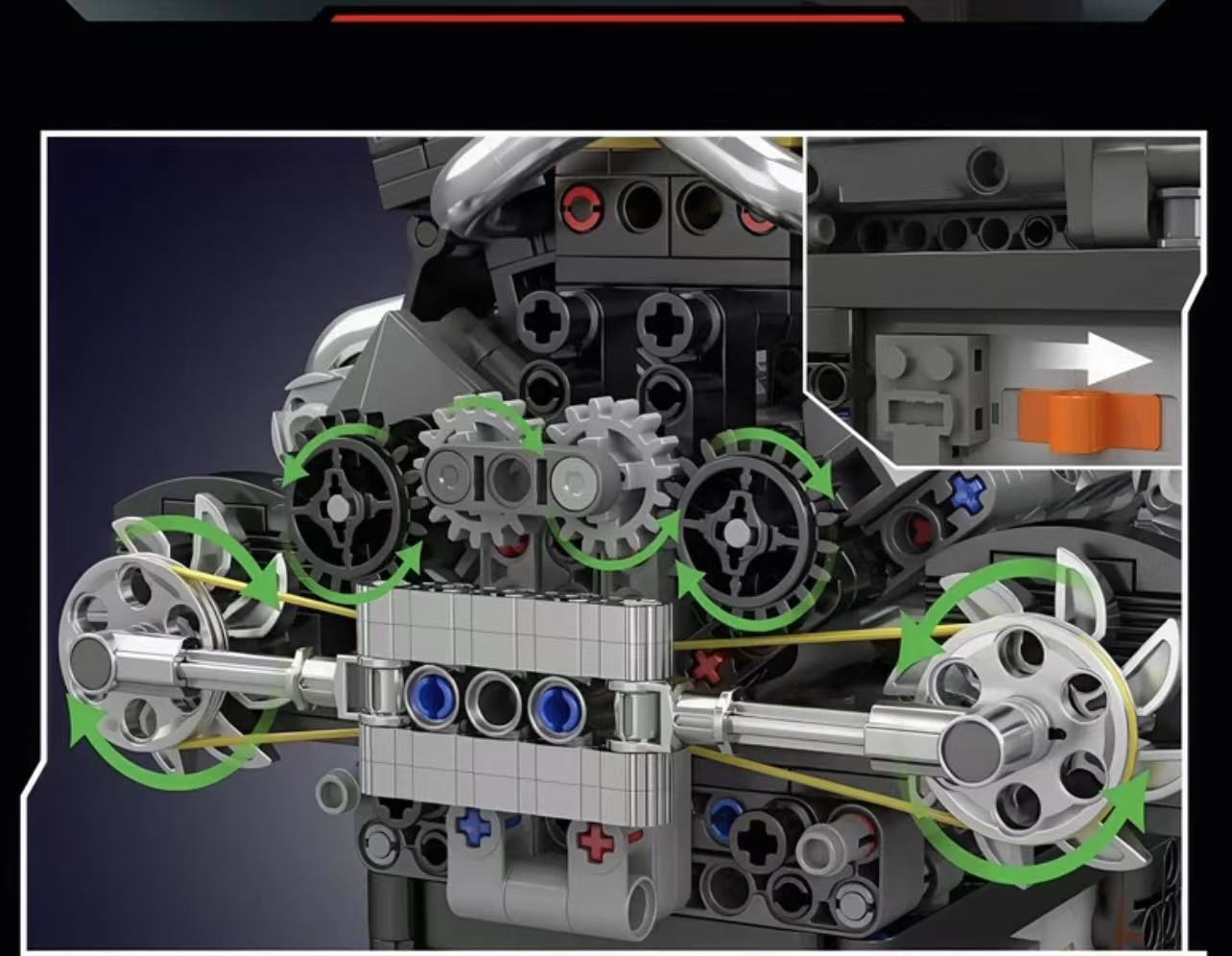 Mould King 10207 PAG Supercar V12 Engine - YWOBB