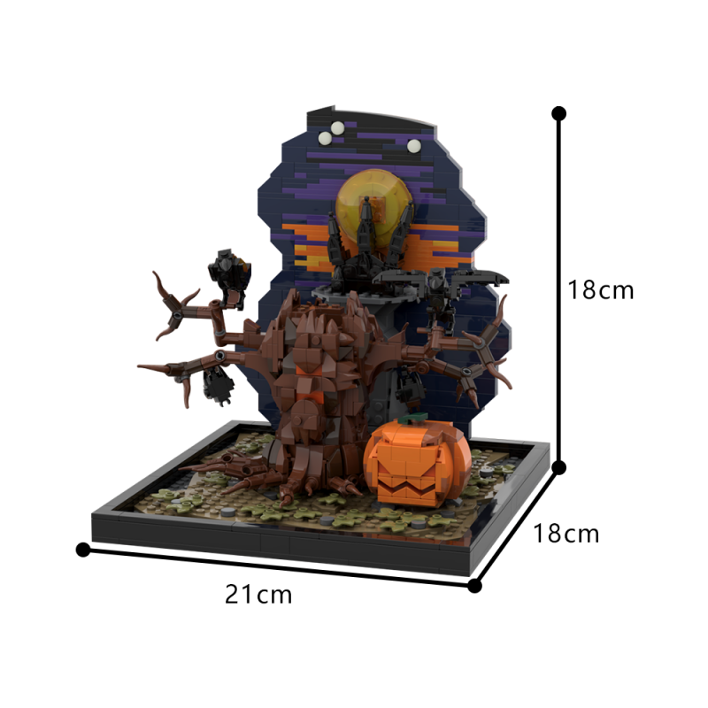 GOBRICKS MOC 198223 Halloween Tree & Pumpkin - YWOBB
