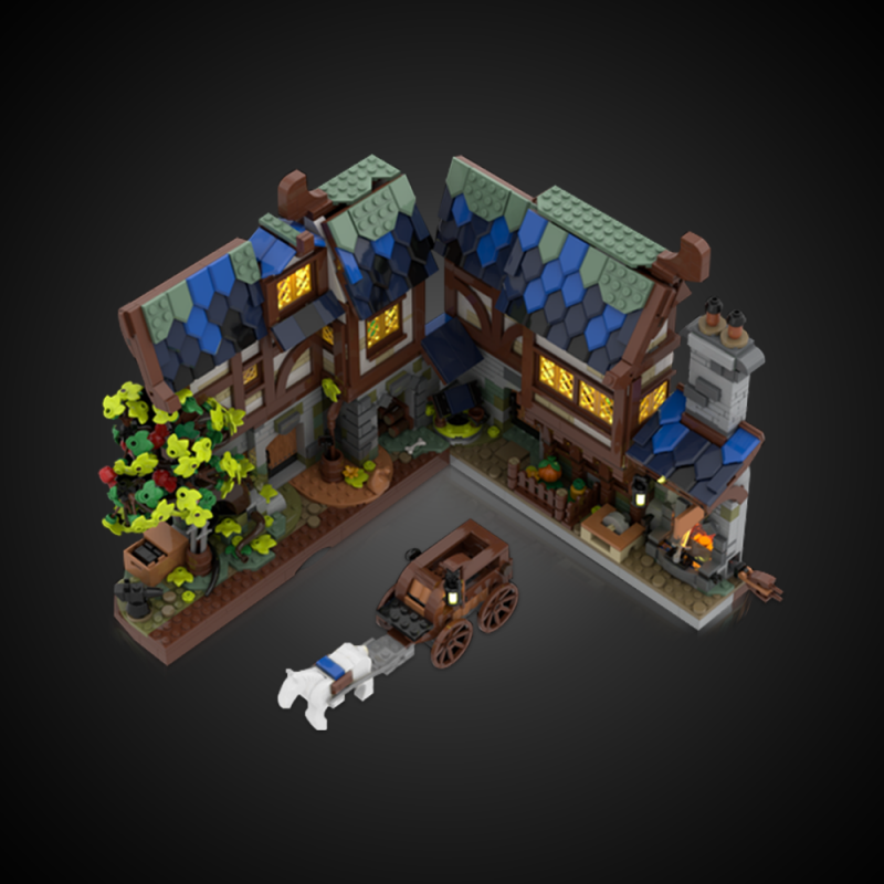 GOBRICKS MOC 195795 Medieval Blacksmith Nook - YWOBB