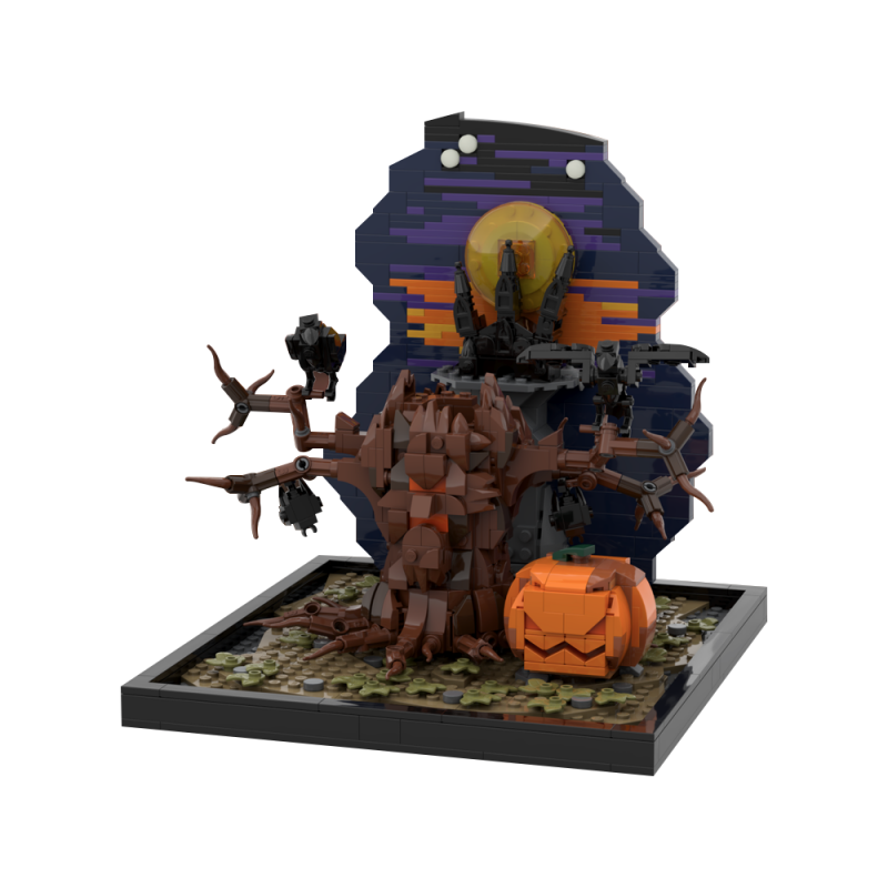 GOBRICKS MOC 198223 Halloween Tree & Pumpkin - YWOBB