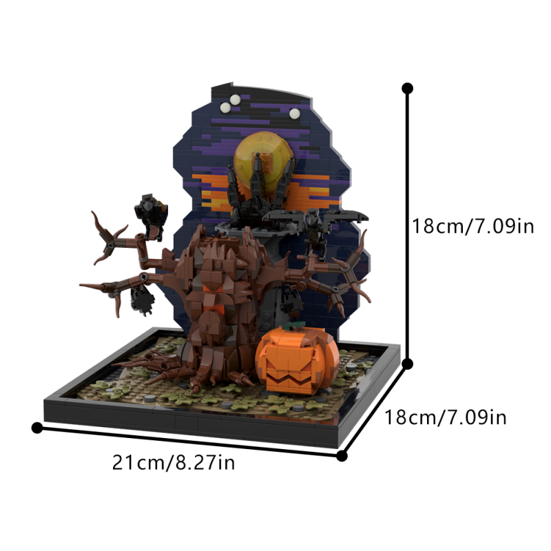 GOBRICKS MOC 198223 Halloween Tree & Pumpkin - YWOBB