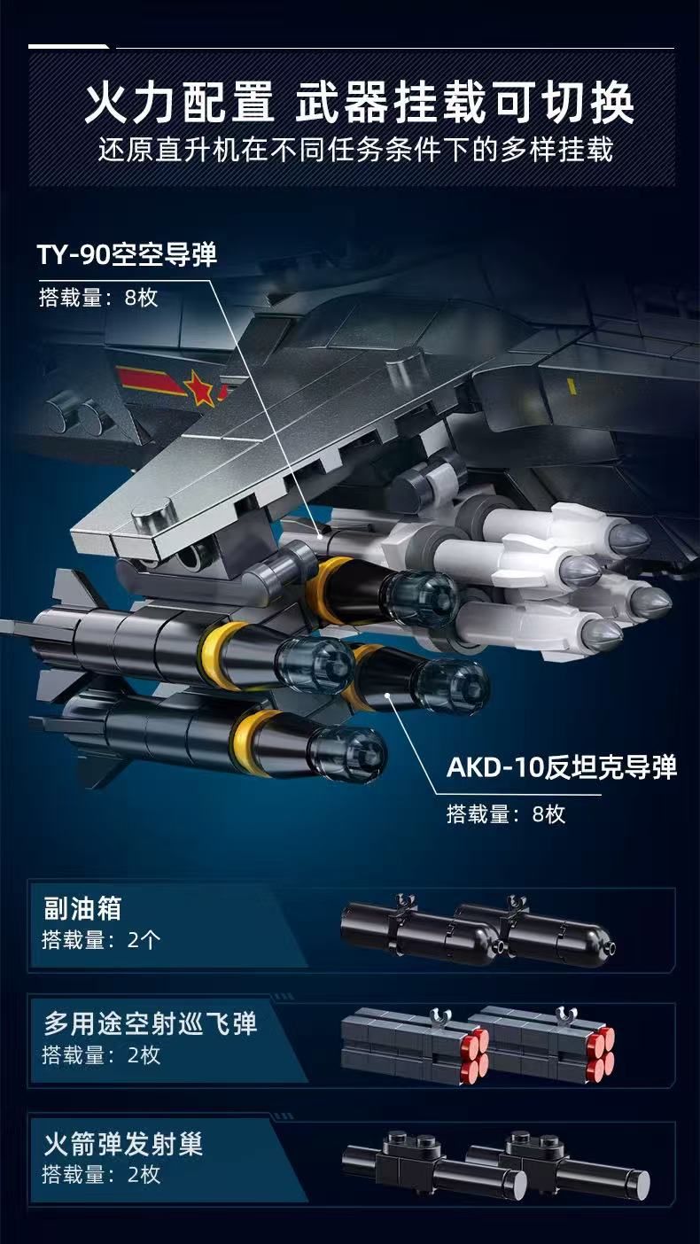 SLUBAN M38-B1233 Model Play Zone: WZ-10S Gunship Helicopter 1:35 - YWOBB