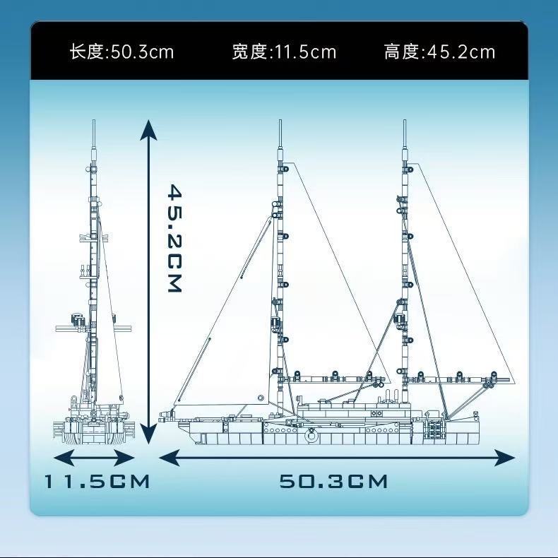 Mould King 10194 Modern Twin-Masted Sailboat - YWOBB