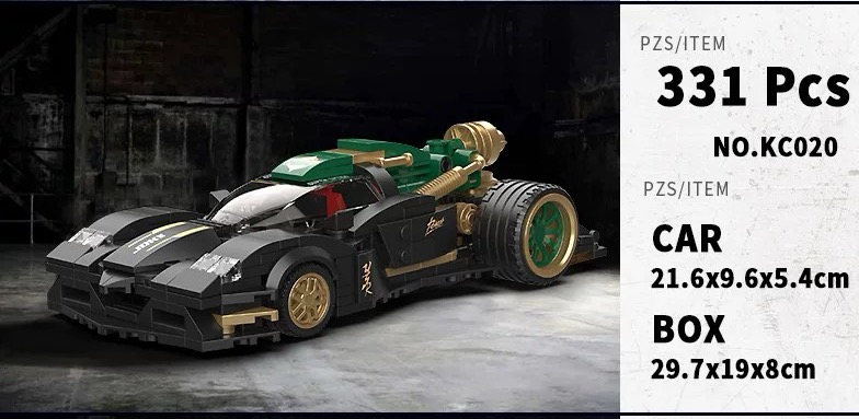 DECOOL KC020 Supercar modification: dark green Fengchi - YWOBB