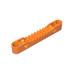 GOBRICKS GDS-1007 Gear Rack 1 x 7 with Axle and Pin Holes - YWOBB