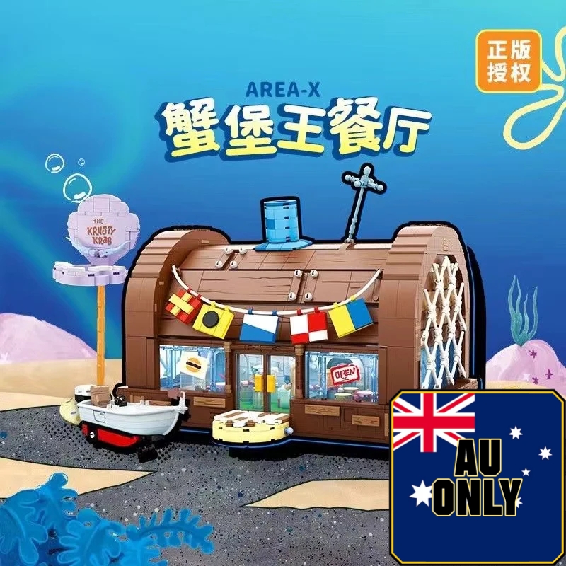 SEMBO AREA-X AB0027 SpongeBob SquarePants Krusty Krab Restaurant OVP AU Warehouse Version - YWOBB