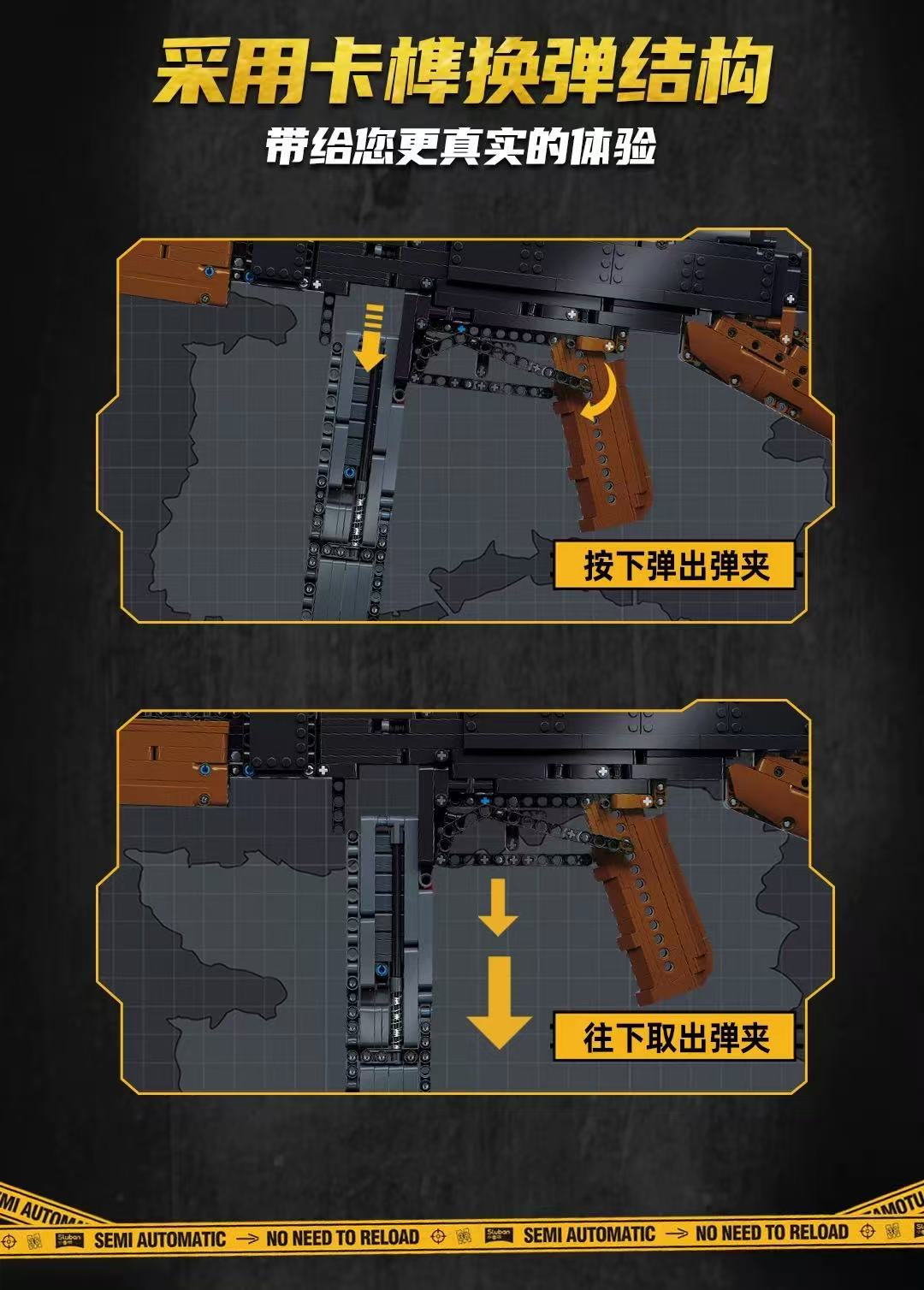 SLUBAN M38-B1351 M1928A1-S Thompson submachine toygun - YWOBB