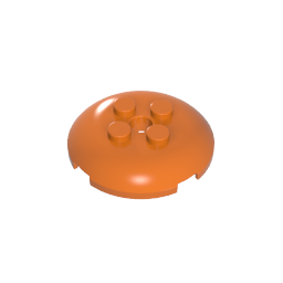 GOBRICKS GDS-90465 Brick Round 4 x 4 x 2/3 Dome Top with Hole - YWOBB