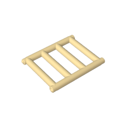 GOBRICKS GDS-M142 Bar 1 x 4 x 3 Grille with End Protrusions - YWOBB