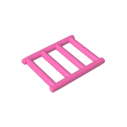 GOBRICKS GDS-M142 Bar 1 x 4 x 3 Grille with End Protrusions - YWOBB