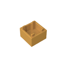 GOBRICKS GDS-90062 Container Box 2 x 2 x 1 - Top Opening with Flat Inner Bottom - YWOBB