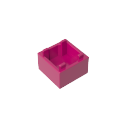 GOBRICKS GDS-90062 Container Box 2 x 2 x 1 - Top Opening with Flat Inner Bottom - YWOBB