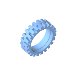 GOBRICKS GDS-1161 Tire 24mm D. x 7mm Offset Tread - Band Around Center of Tread - YWOBB