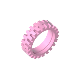 GOBRICKS GDS-1161 Tire 24mm D. x 7mm Offset Tread - Band Around Center of Tread - YWOBB