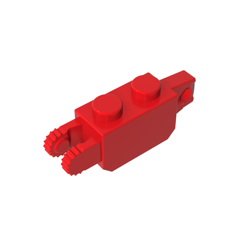GOBRICKS GDS-1119 Hinge Brick 1 x 2 Locking with 1 Finger Vertical End and 2 Fingers Vertical End, 9 Teeth - YWOBB