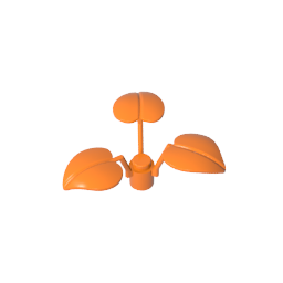 GOBRICKS GDS-1449 Plant Flower Stem 1 x 1 x 2/3 with 3 Large Leaves - YWOBB