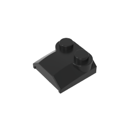 GOBRICKS GDS-90318 Slope Curved 2 x 2 x 2/3 with 2 Studs and Curved Sides  Lip End - YWOBB