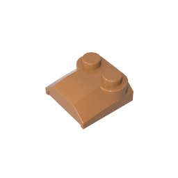 GOBRICKS GDS-90318 Slope Curved 2 x 2 x 2/3 with 2 Studs and Curved Sides  Lip End - YWOBB