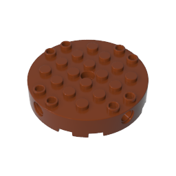 GOBRICKS GDS-90231 Brick Round 6 x 6 with 4 Side Pin Holes and Center Hole - YWOBB