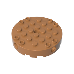 GOBRICKS GDS-90231 Brick Round 6 x 6 with 4 Side Pin Holes and Center Hole - YWOBB