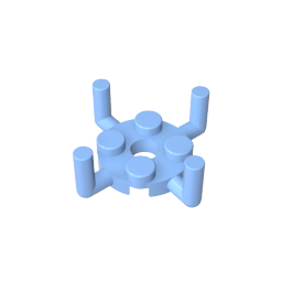 GOBRICKS GDS-1050 Round 2 x 2 with Pin Hole and 4 Arms Up - YWOBB